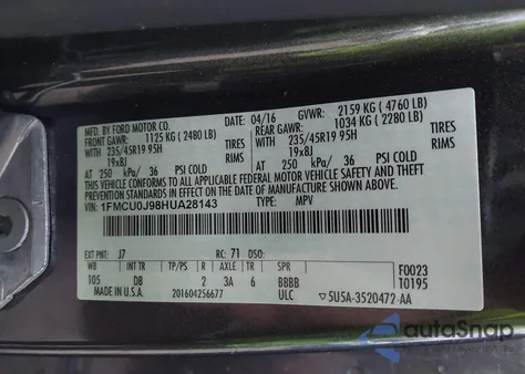 2017 Ford Escape Titanium from USA, damaged, VIN 1FMCU0J98HUA28143